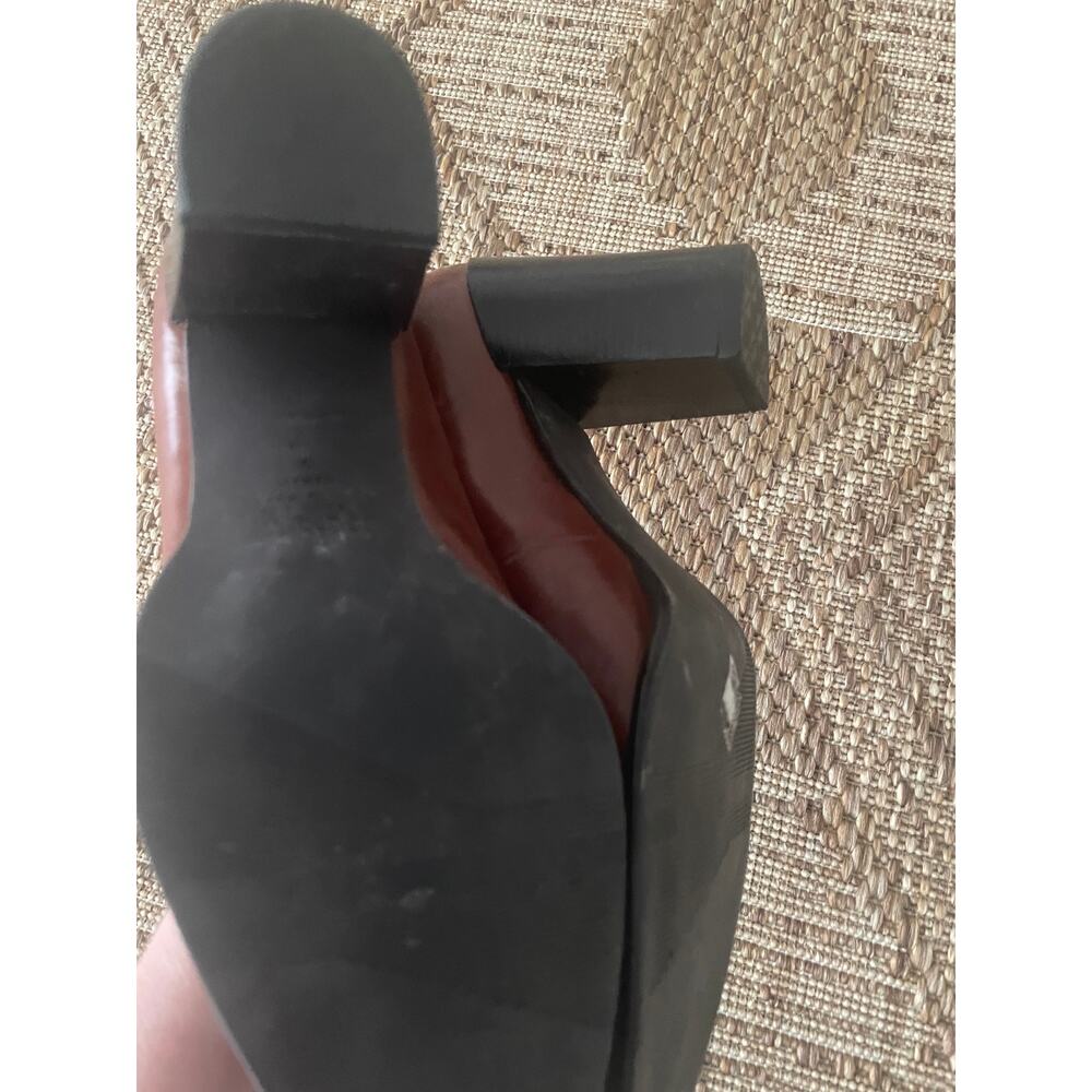 Vtg. Nine West Sz 7 Brown 2 tone leather block heel - Picture 5 of 8